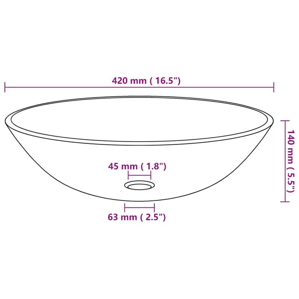 Tacoma Round Countertop Basin 420mm Wide With Grey Tap And Waste - Clear Glass