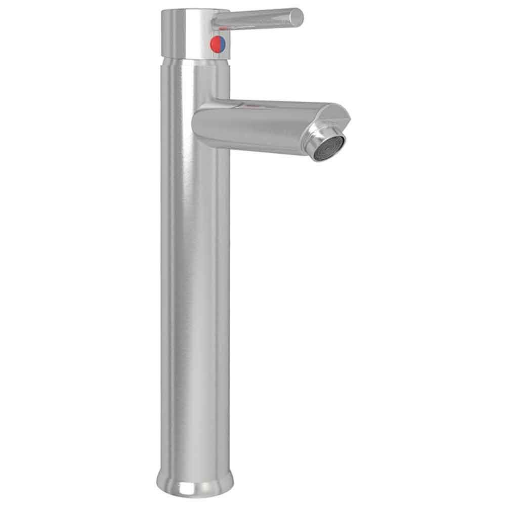Tacoma Round Countertop Basin 420mm Wide With Silver Tap And Waste - Half Frosted Glass