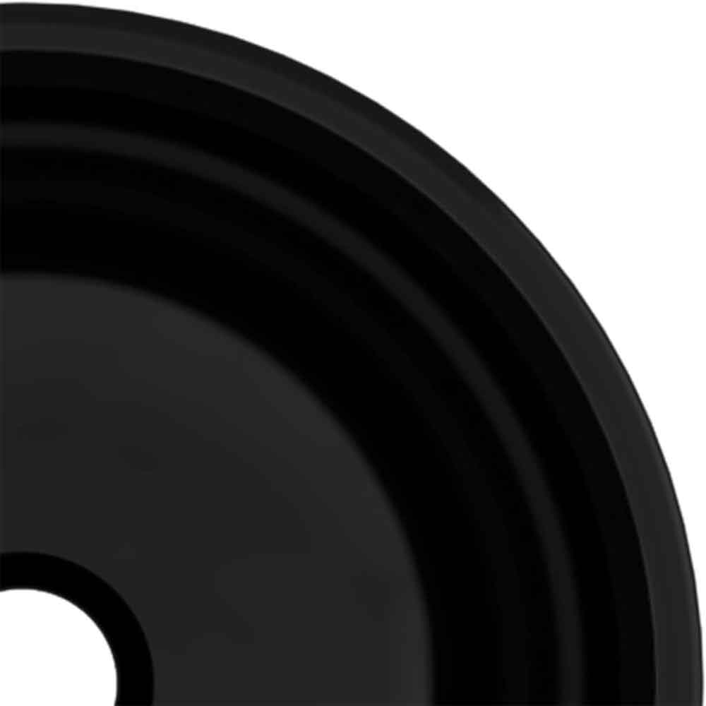Tacoma Round Countertop Basin Without Waste 300mm Wide 0TH - Black Glass