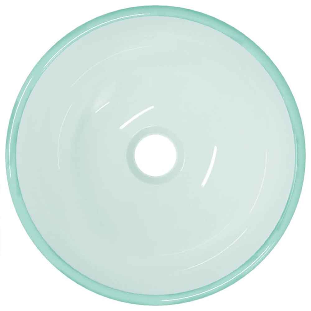 Tacoma Round Countertop Basin Without Waste 300mm Wide 0TH - Frosted Glass