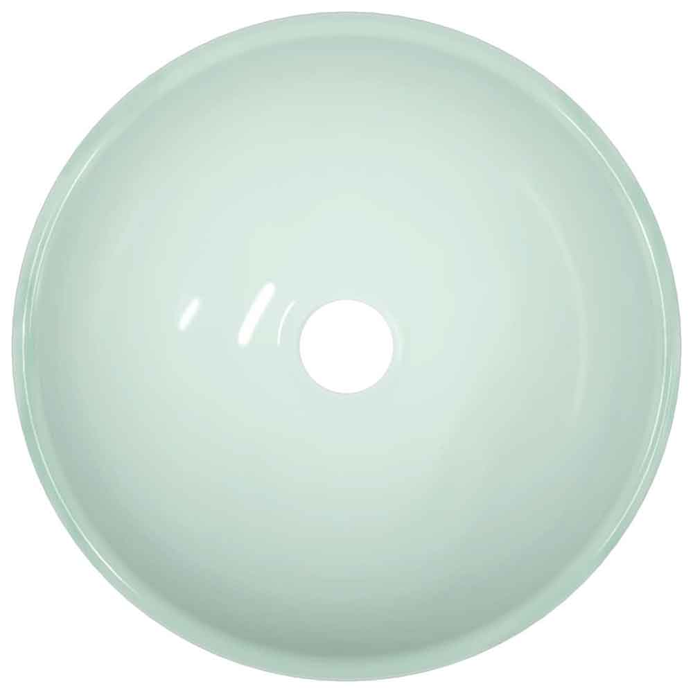 Tacoma Round Countertop Basin Without Waste 300mm Wide 0TH - White Glass