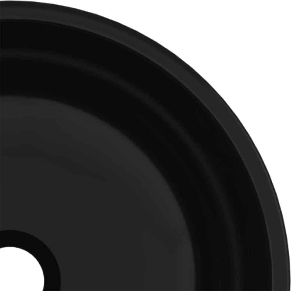 Tacoma Round Countertop Basin Without Waste 350mm Wide 0TH - Black Glass