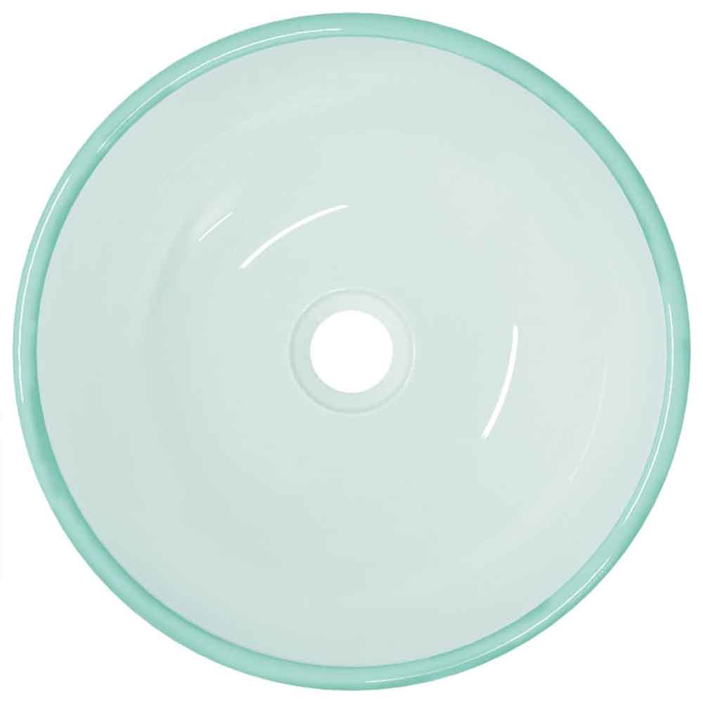 Tacoma Round Countertop Basin Without Waste 350mm Wide 0TH - Frosted Glass