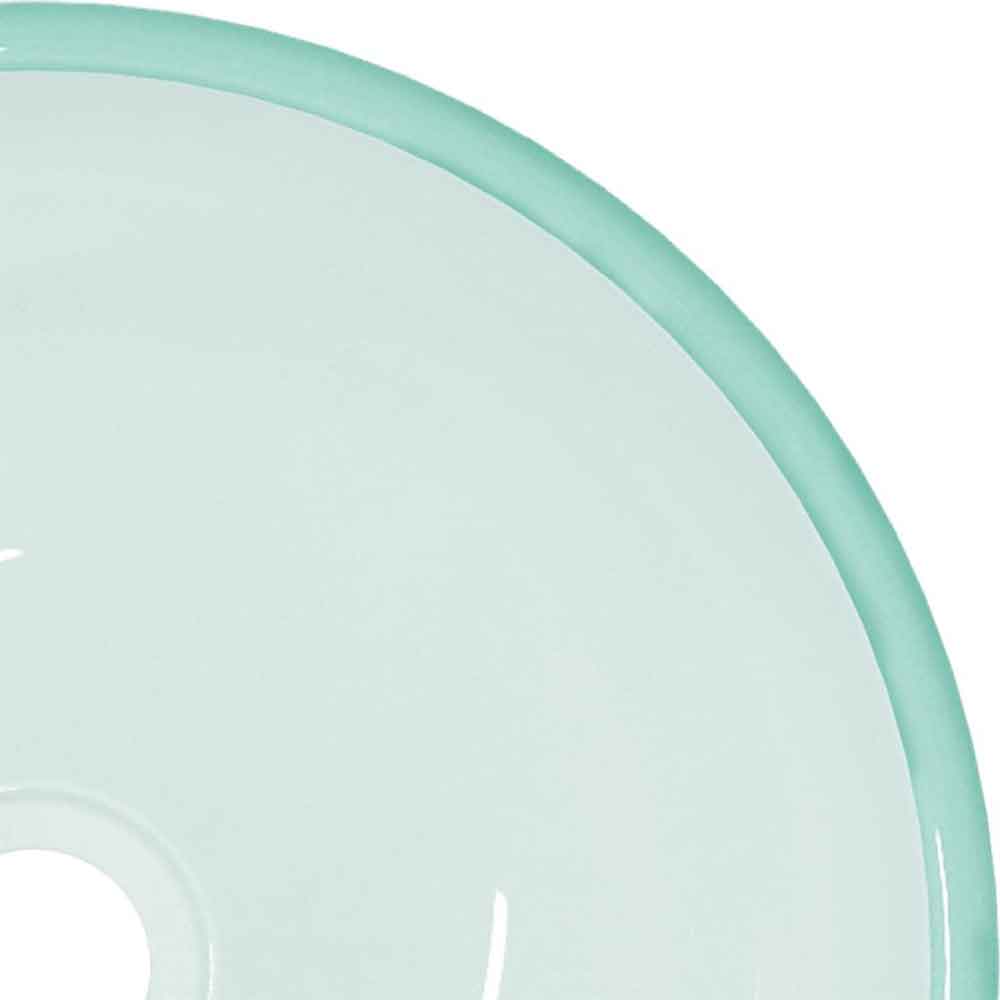 Tacoma Round Countertop Basin Without Waste 350mm Wide 0TH - Frosted Glass
