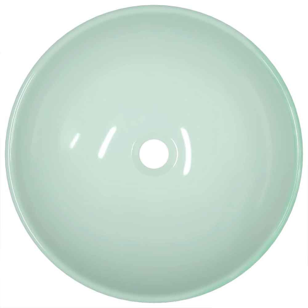 Tacoma Round Countertop Basin Without Waste 420mm Wide 0TH - White Glass