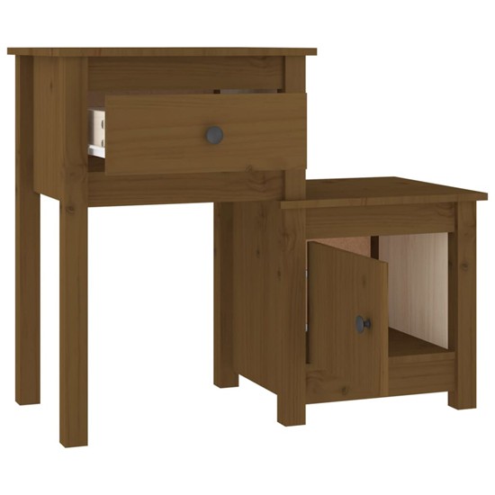Tadria Pinewood Bedside Cabinet With 1 Door 1 Drawer In Brown_3