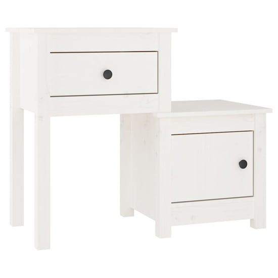 Tadria Pinewood Bedside Cabinet With 1 Door 1 Drawer In White_2