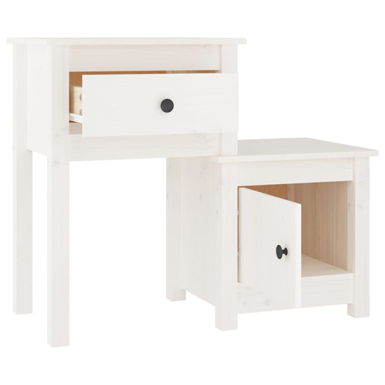 Tadria Pinewood Bedside Cabinet With 1 Door 1 Drawer In White_3