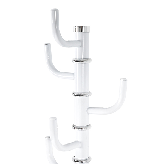 Tahoe Metal 8 Hooks Rotatable Coat Stand In White_2