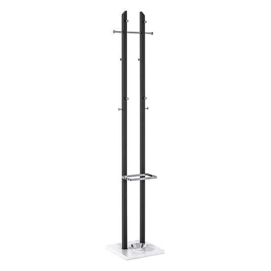 Tahoe Metal Coat Stand With Umbrella Stand In Black And Chrome_2