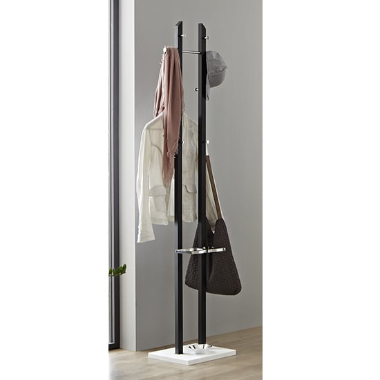 Tahoe Metal Coat Stand With Umbrella Stand In Black And Chrome_1
