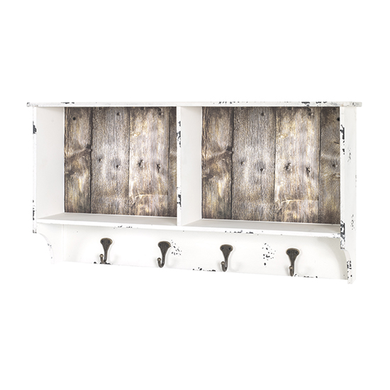 Tahoe Wooden Wall Hung 4 Hooks Coat Rack In Light Parquet Print_2