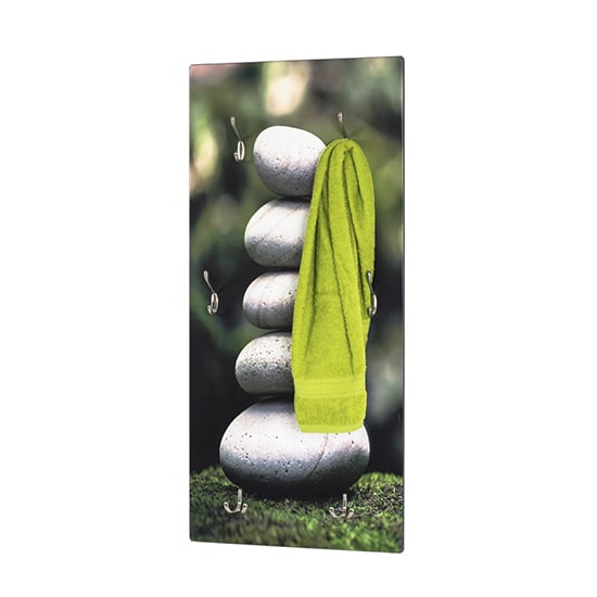 Product photograph of Tahoe Wooden Wall Hung 6 Hooks Coat Rack In Stone Print from Furniture in Fashion