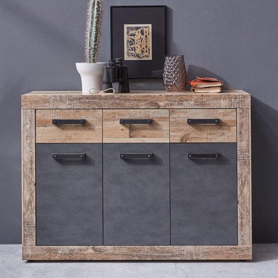 Read more about Tailor wooden medium sideboard in pale wood and matera