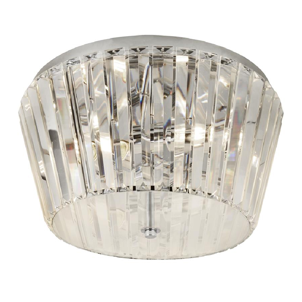 Read more about Taira 3 light crystal glass ceiling flush light in chrome