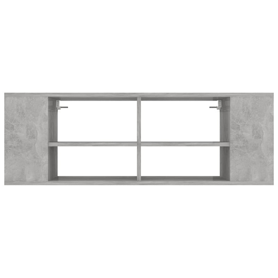 Taisa Wooden Wall Hung TV Stand With Shelves In Concrete Effect