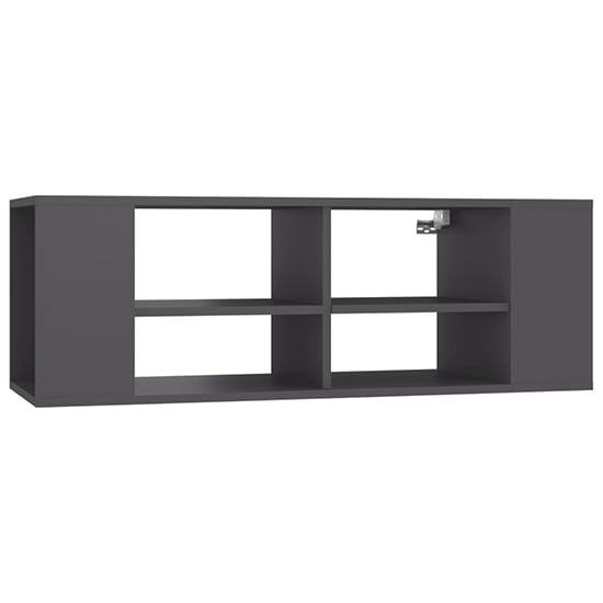 Taisa Wooden Wall Hung TV Stand With Shelves In Grey_2