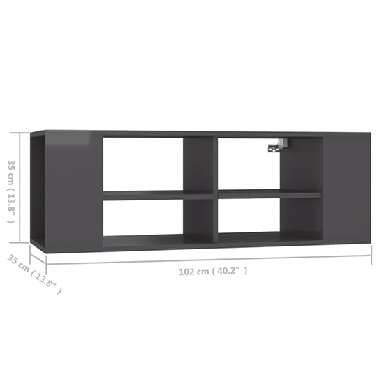 Taisa Wooden Wall Hung TV Stand With Shelves In Grey_5