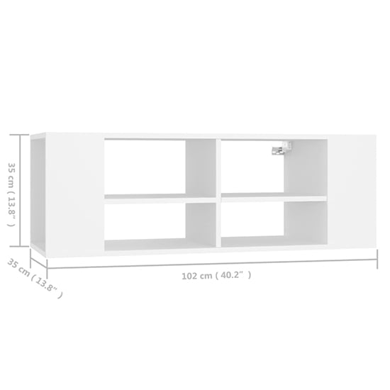 Taisa Wooden Wall Mounted TV Stand With Shelves in White