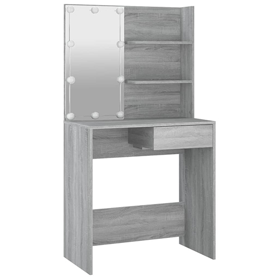 Taite Wooden Dressing Table Set In Grey Sonoma Oak With LED_5