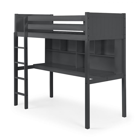 Takako Wooden Highsleeper Bunk Bed With Desk In Anthracite_3