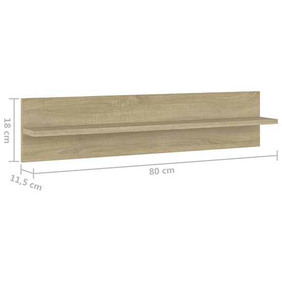 Takashi Set Of 2 Wooden Wall Shelf In Sonoma Oak