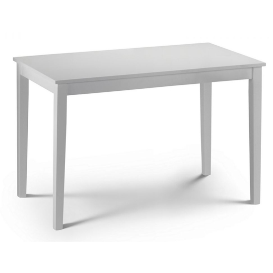 Photo of Tabea wooden dining table in white lacquer