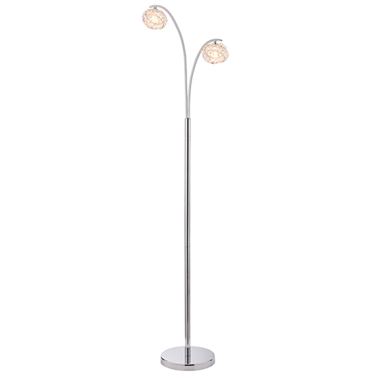 Product photograph of Talia 2 Lights Clear Crystal Floor Lamp In Chrome from Furniture in Fashion