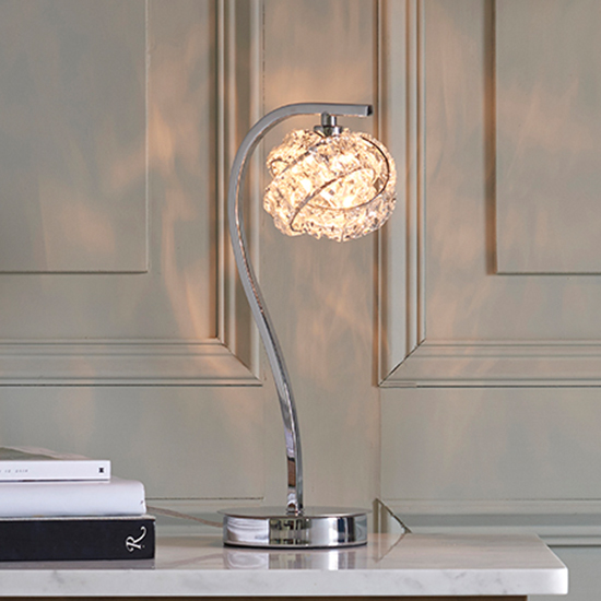 Photo of Talia clear crystal touch table lamp in chrome