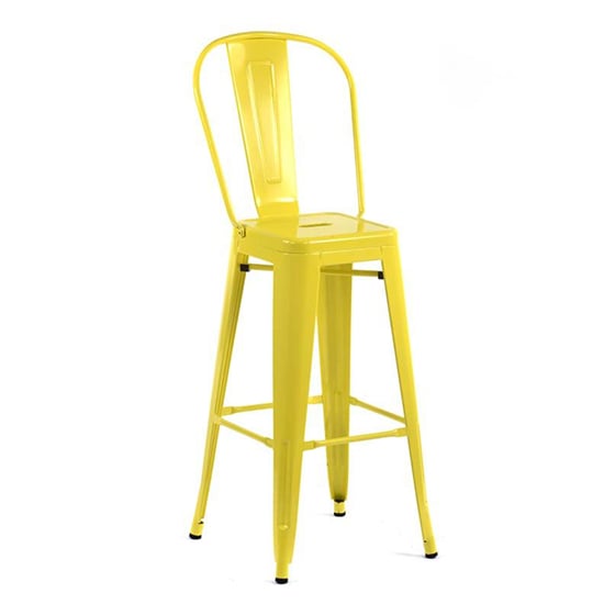 Product photograph of Talli Metal High Bar Chair In Yellow from Furniture in Fashion