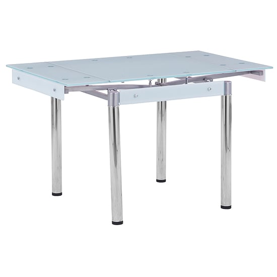 Read more about Tallis extending white glass dining table with chrome legs
