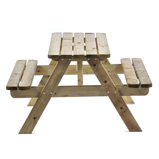 Tallis Wooden Small Picnic Seating Bench In Green Natural