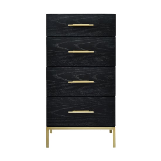 Photo of Talor wooden chest of 4 drawers tall in wenge