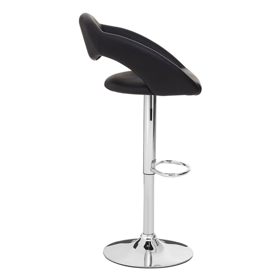 Talore Black Faux Leather Bar Chairs With Chrome Base In A Pair