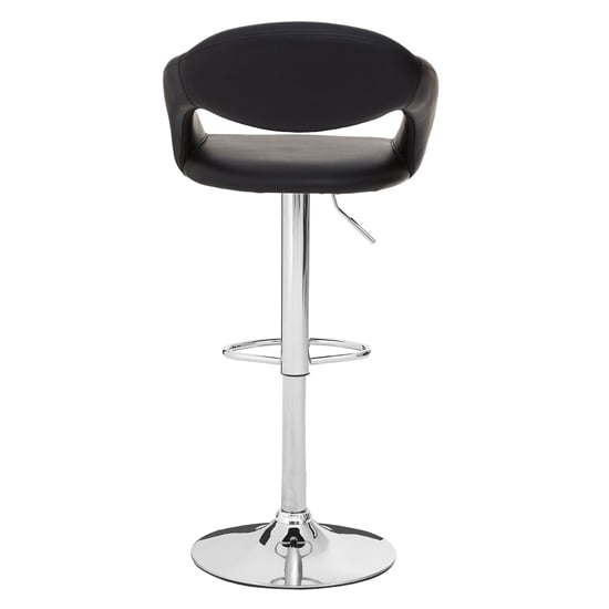 Talore Black Faux Leather Bar Chairs With Chrome Base In A Pair_5