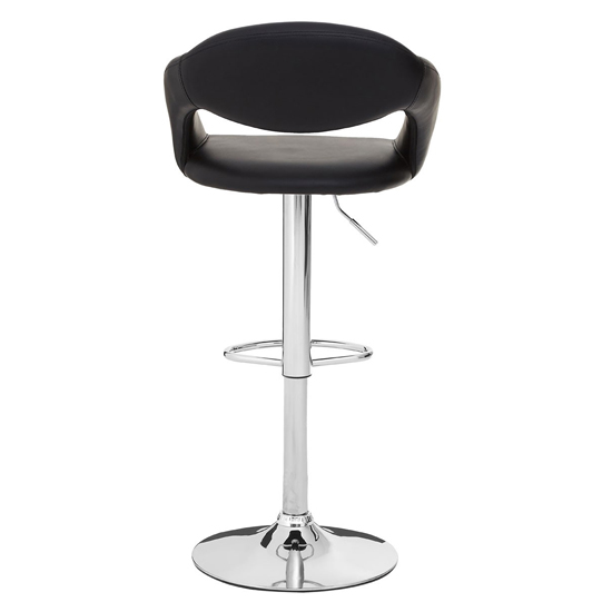 Talore Black Faux Leather Bar Chairs With Chrome Base In A Pair