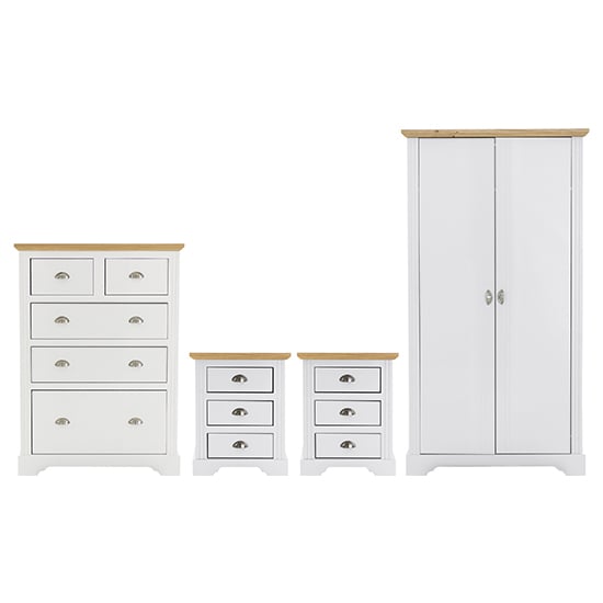 Talox Wooden 2 Doors Wardrobe Bedroom Set In White And Oak_1