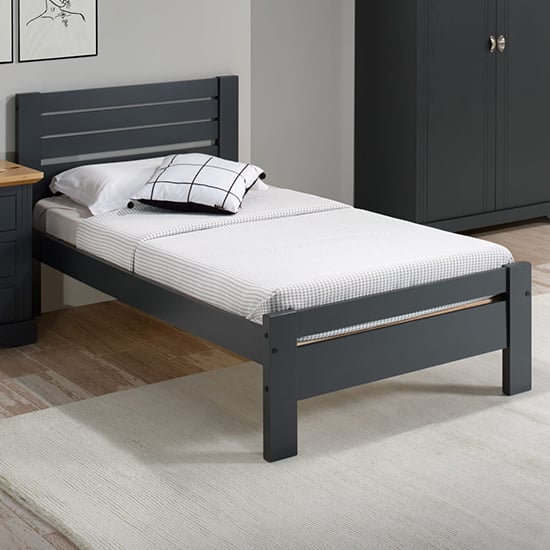 Read more about Talox wooden single bed in grey