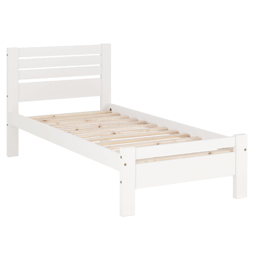 Talox Wooden Single Bed In White