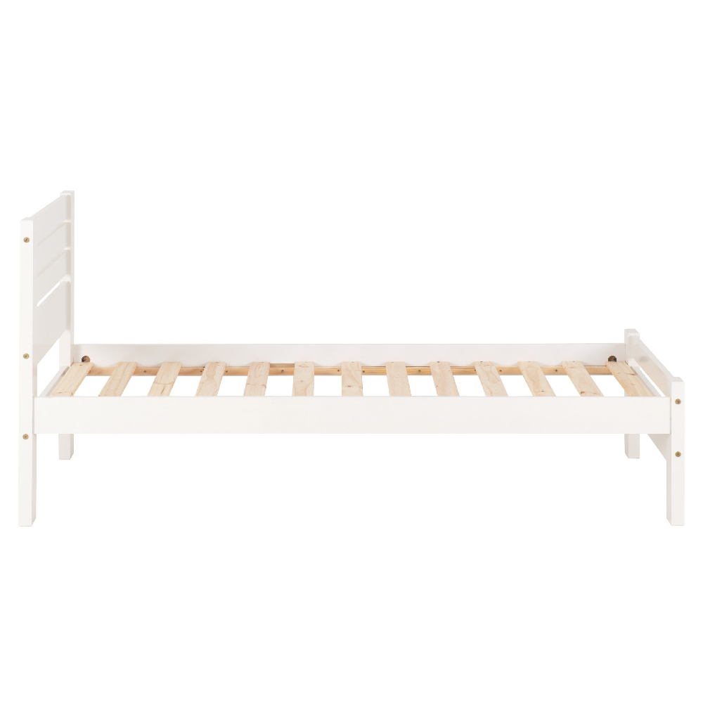 Talox Wooden Single Bed In White