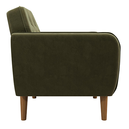 Taluka Velvet Armchair With Wooden Legs In Green
