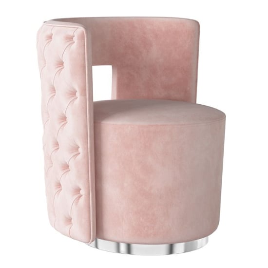 Read more about Tarbock velvet fabric swivel lounge chair in pink