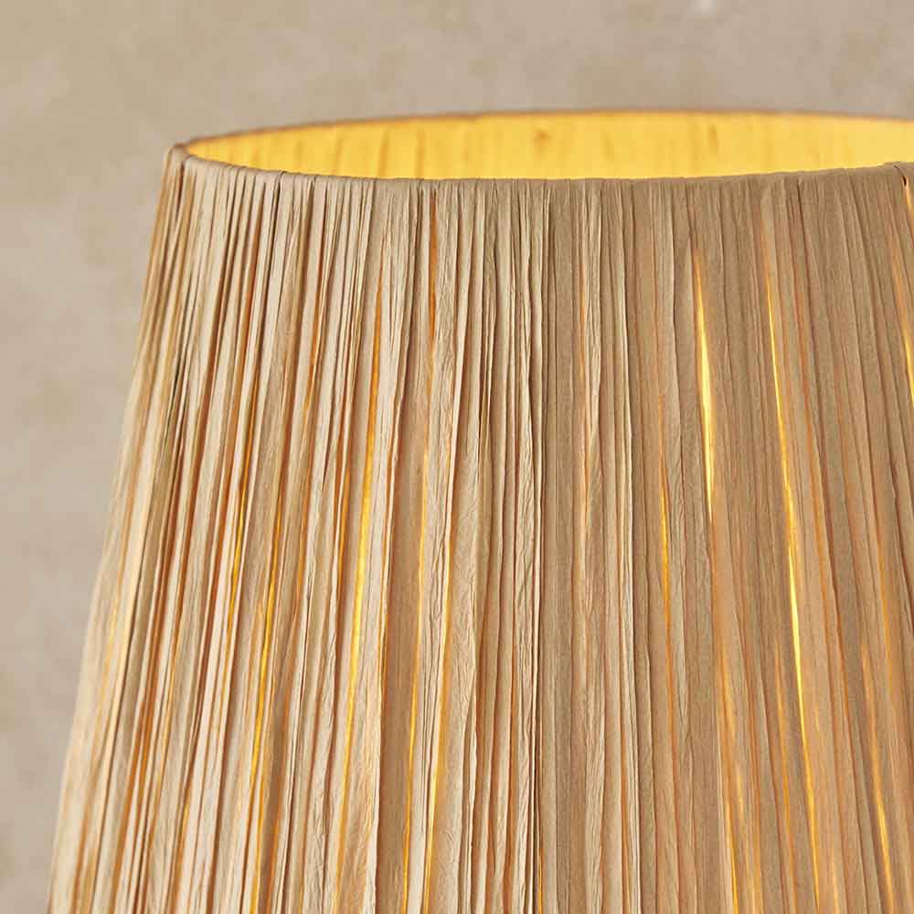 Tampa Fabric Floor Lamp In Aged Brushed Brass