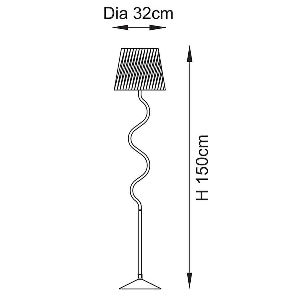 Tampa Fabric Floor Lamp In Aged Brushed Brass