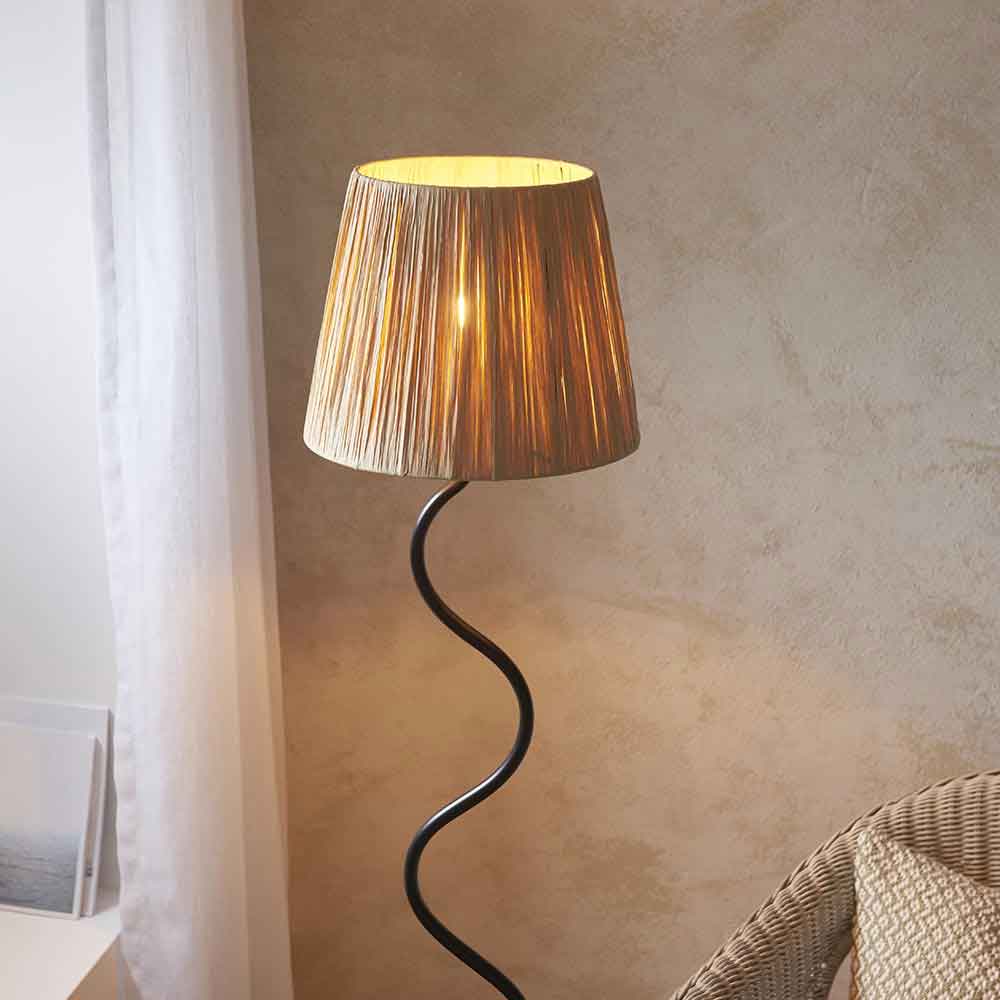 Tampa Fabric Floor Lamp In Matt Black