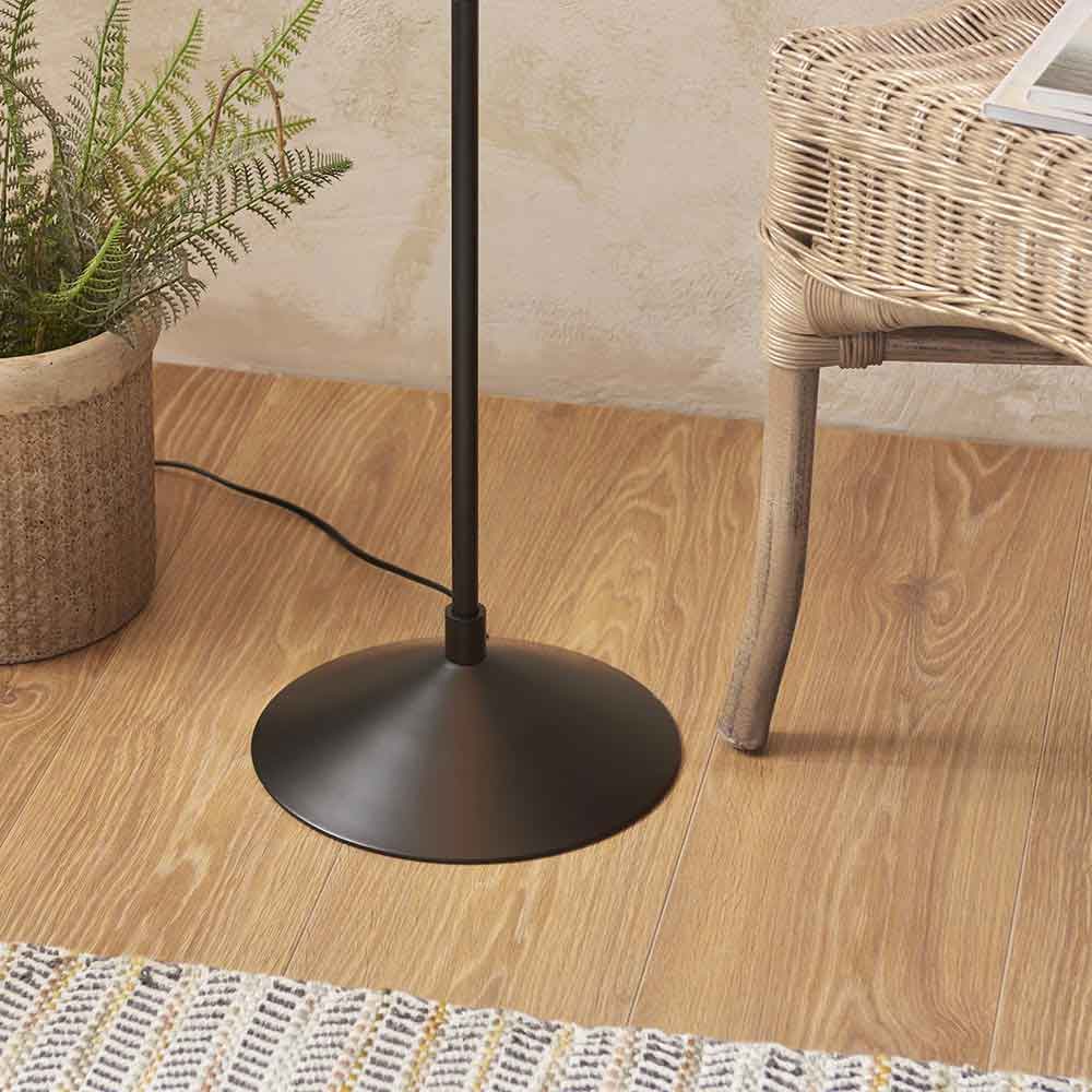 Tampa Fabric Floor Lamp In Matt Black