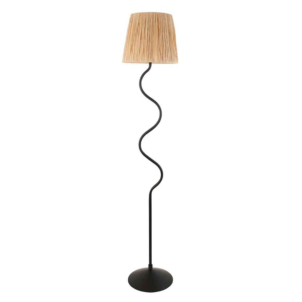 Tampa Fabric Floor Lamp In Matt Black