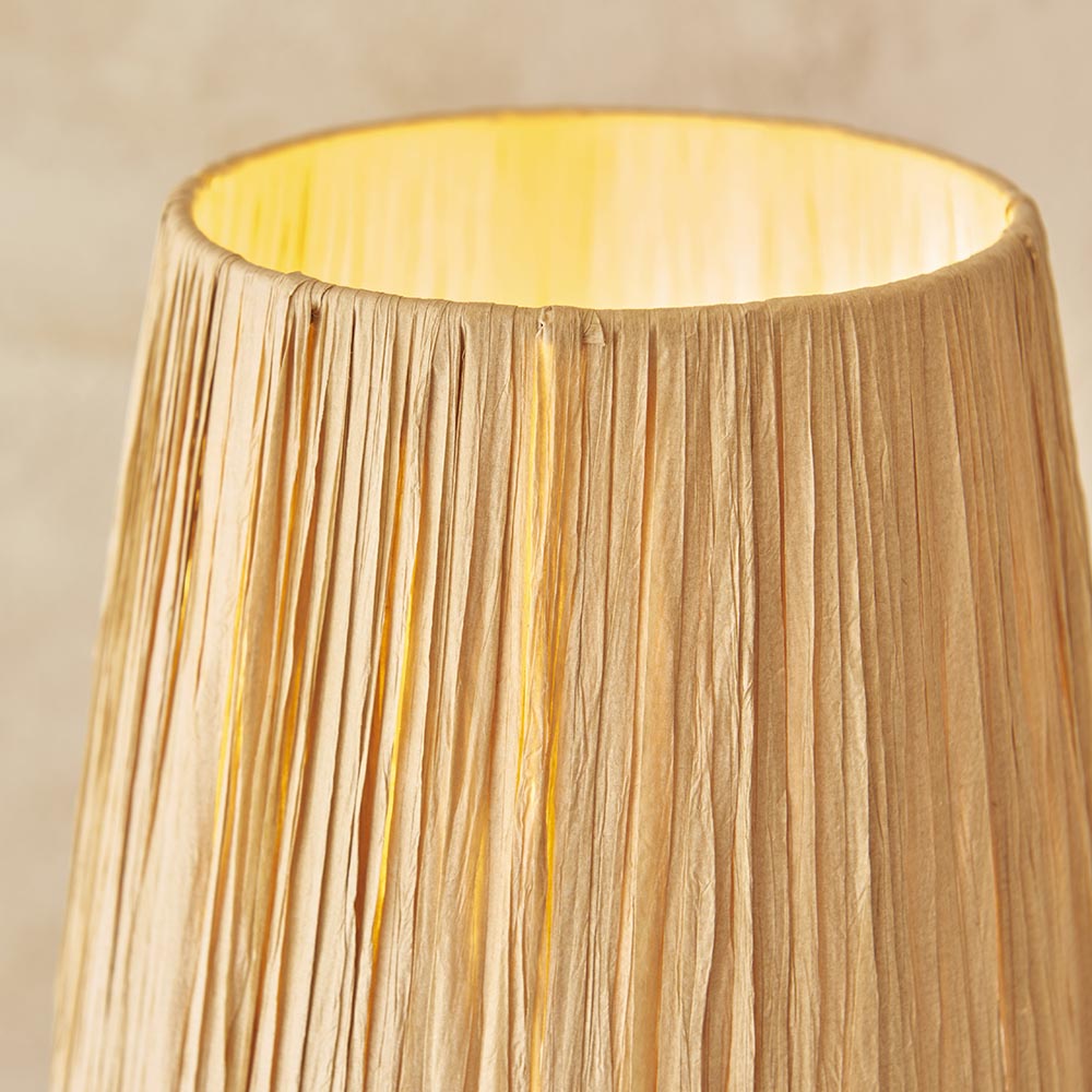 Tampa Fabric Table Lamp In Aged Brushed Brass