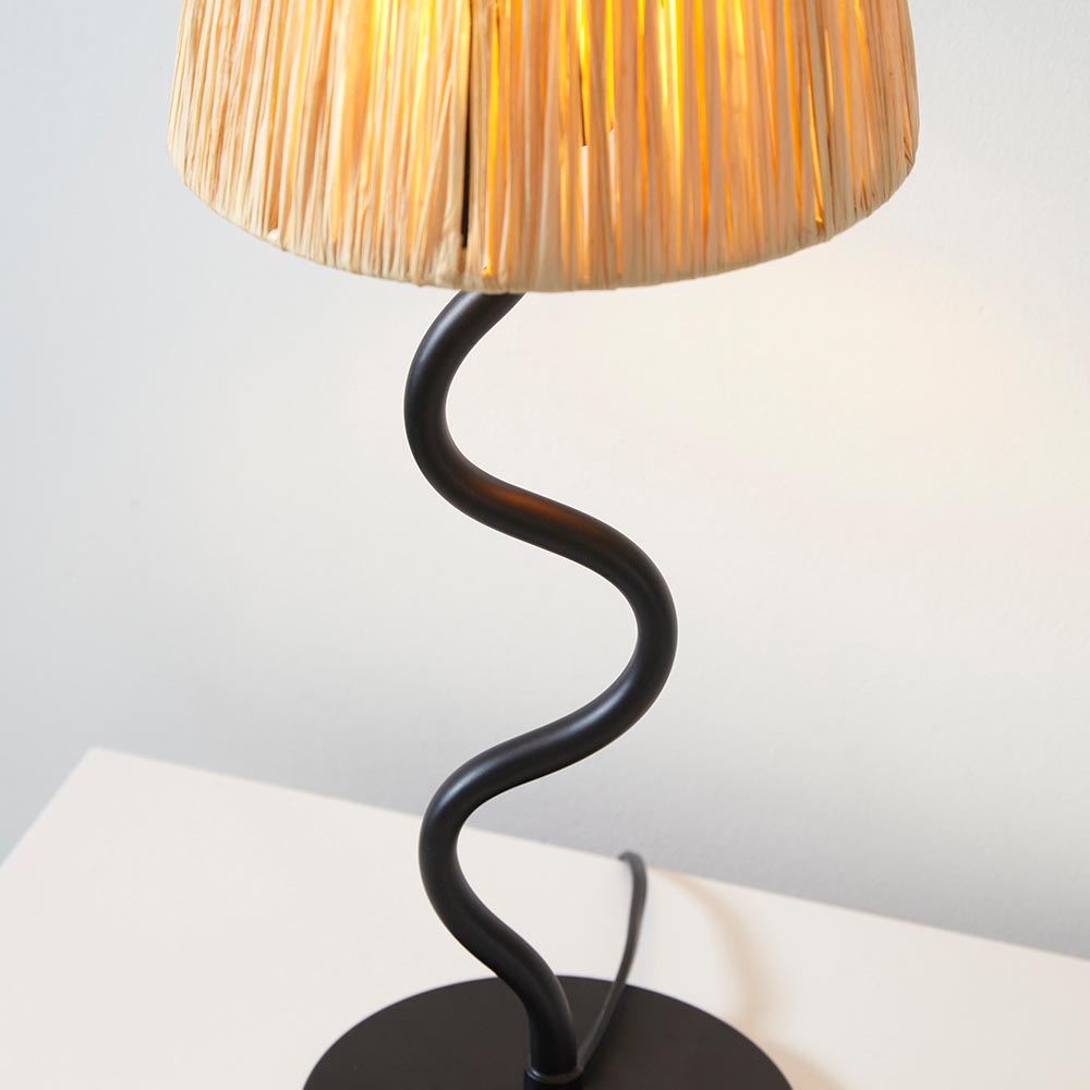 Tampa Fabric Table Lamp In Matt Black
