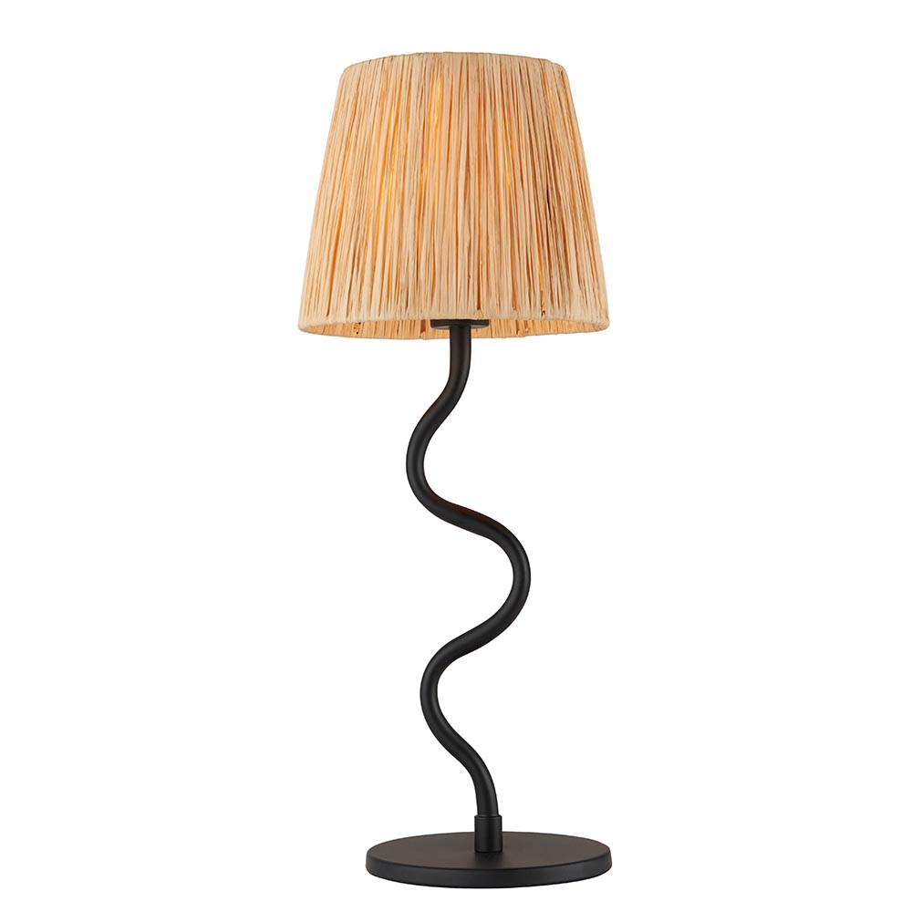 Tampa Fabric Table Lamp In Matt Black